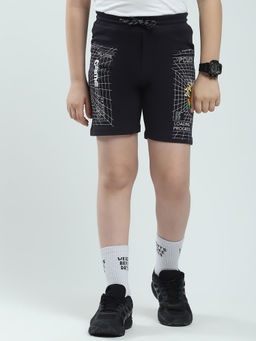 Monte Carlo - Navy Blue Boys Printed Regular Fit Shorts