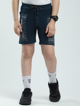 Monte Carlo - Teal Boys Printed Regular Fit Shorts