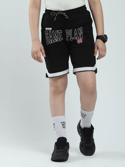 Monte Carlo - Black Boys Printed Regular Fit Shorts