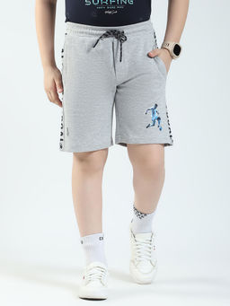 Monte Carlo - Grey Boys Printed Regular Fit Shorts