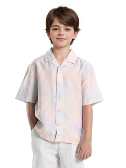 RARE ONES - Tugi-K Light Purple Viscose Blend Printed Regular Fit Shirt