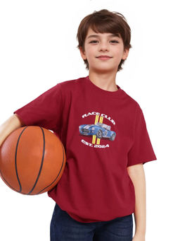 RARE ONES - Speed Red Cotton Printed Regular Fit T-shirt