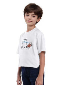 RARE ONES - Marn Off White Cotton Printed Regular Fit T-shirt