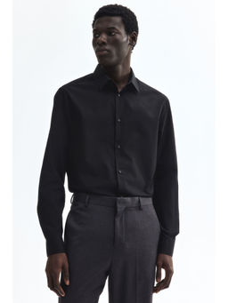 H&M - Men Black Slim Fit Easy-Iron Shirt