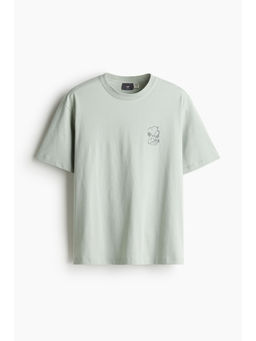 H&M - Men Green Loose Fit Printed T-Shirt