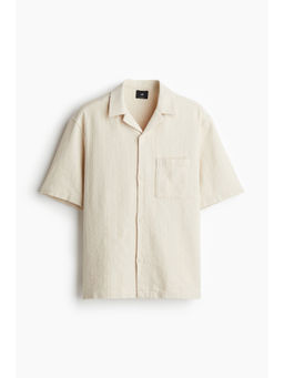 H&M - Men White Regular Fit Textu Resort Shirt