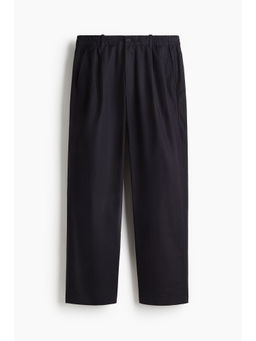 H&M - Men Blue Relaxed Fit Tailo Linen-Blend Trousers