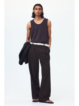 H&M - Men Brown Loose Fit Tailored Trouser