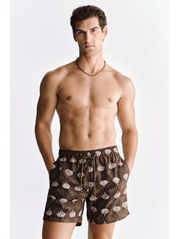 H&M - Men Brown Patterned Swim Shorts