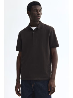 H&M - Men Brown Regular Fit Polo T-Shirt