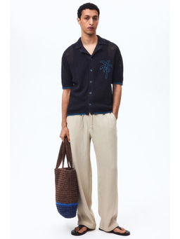 H&M - Men Beige Relaxed Fit Trousers