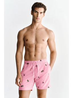 H&M - Men Pink Patterned Swim Shorts