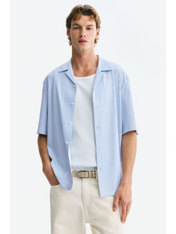 H&M - Men Blue Regular Fit Resort Shirt
