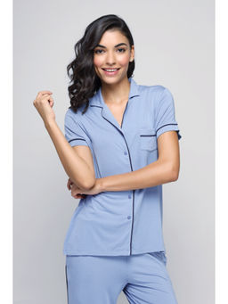 NeceSera - Classic Blue Button-Down Shirt