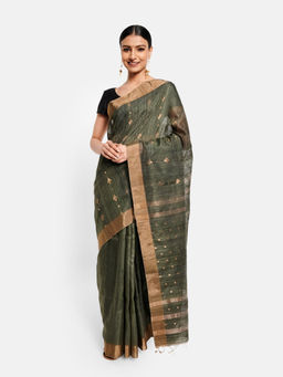 Fabindia - Silk Jamdani Woven Sari without Blouse