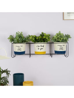 HomeTown - Pep Pop Metal Funky Quote Wall Planter 67X18Cm in Multi Colour