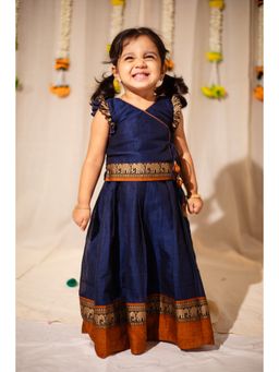 EKANTA - Swapna Navy Blue Mini Choli and Lehenga (Set of 2)