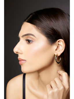 Rhea - Gold Double Hoop Earrings