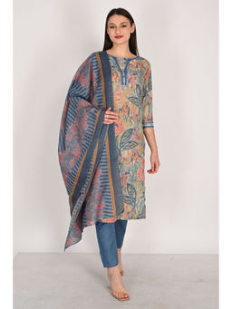 Rajnandini - Women's Cotton Blend Floral Printed Kurta with Pant & Dupatta (Set of 3)