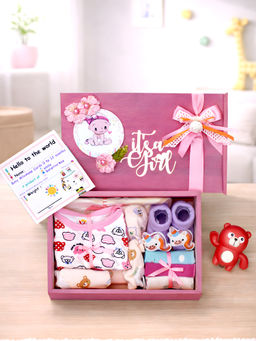 Little Surprise Box - Pink Blush New Born Baby Gift Hamper Set Pink (6-12 Months)
