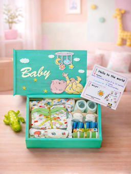 Little Surprise Box - Little Shinny Star New Born Baby Gift Hamper Set Green (6-12 Months)
