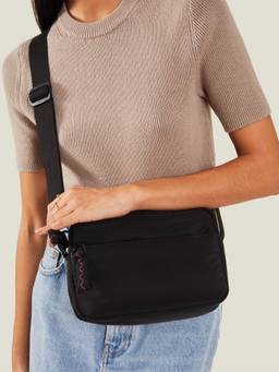 Accessorize London - Women Black Nylon Sling Bag