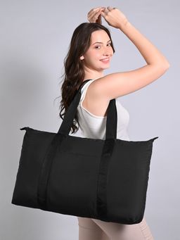 Accessorize London - Women Black Packable Travel Weekender Bag