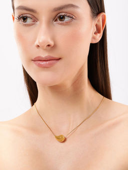 Carlton London - 18Kt Gold Plated Stainless Steel Tear Drop Necklace