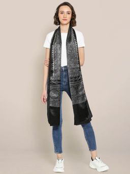 Dupatta Bazaar - Women's Black Ajarakh Stole-Scarf