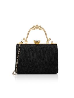 Lavie Signature - Glisten Framed Clutch with Detachable Chain -Black (S)