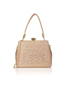 Lavie Signature - Flare Framed Clutch with Detachable Chain -Rose Gold (S)