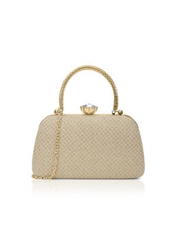 Lavie Signature - Twist Handle Clutch with Detachable Chain -Gold (S)