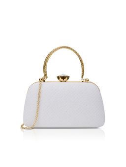 Lavie Signature - Twist Handle Clutch with Detachable Chain -White (S)