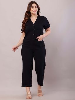 NOBARR - Black Solid Loose Fit Jumpsuit