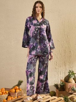 SAY - Purple Printed Regular Fit Tunic and Palazzo
