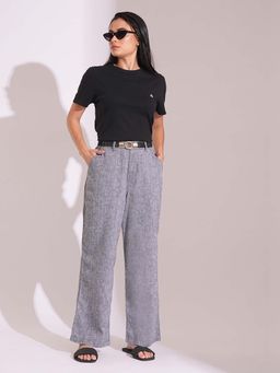 Globus - Grey Solid Straight Fit Trouser