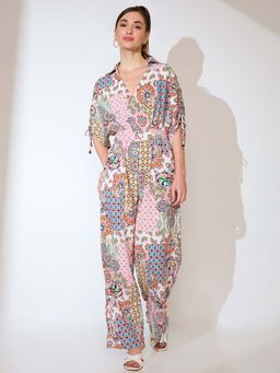 Globus - Pink Printed Regular Fit Jumpsuit