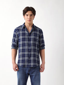 The Bear House - Mens Checks Blue Casual Shirt