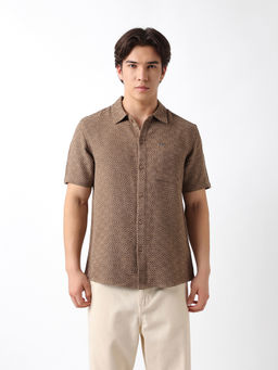 The Bear House - Mens Textured Casual Shirt