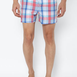 American Eagle - Men Red Plaid Stretch Boxer Short Red