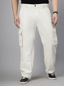 Style Quotient - Men's Off White Relaxed Fit Jeans