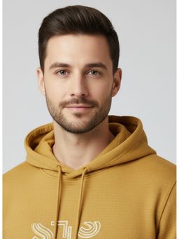 Parcel Yard - Mustard Hooded Solid/Plain Full Sleeves Hoodie