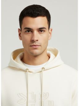 Parcel Yard - White Hooded Solid/Plain Full Sleeves Hoodie