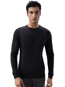 Park Avenue - Men's Black Pure Cotton Crew Neck Solid/Plain T-Shirt