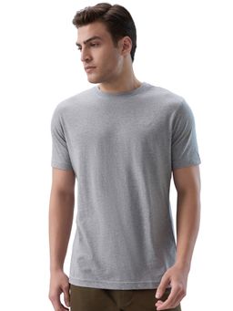 Park Avenue - Men's Grey Pure Cotton Crew Neck Solid/Plain T-Shirt