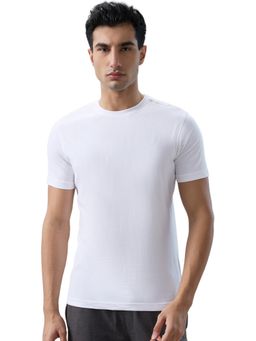 Park Avenue - White Men's Pure Cotton Crew Neck Solid/Plain T-Shirt