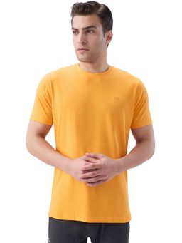 Park Avenue - Orange Pure Cotton Crew Neck Solid/Plain T-Shirt