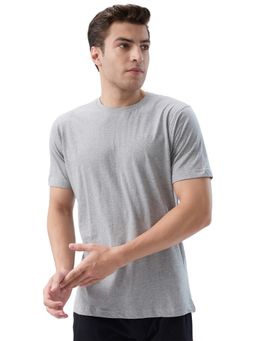 Park Avenue - Men's Grey Pure Cotton Crew Neck Solid/Plain T-Shirt
