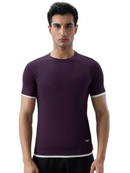 Park Avenue - Purple Polyester Crew Neck Solid/Plain T-Shirt