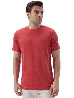Park Avenue - Red Blended Crew Neck Solid/Plain T-Shirt
